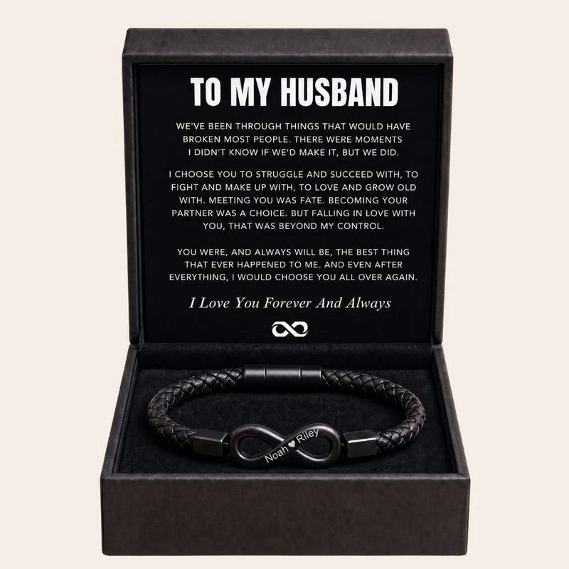 "To My Husband" - Infinity Personalized Bracelet