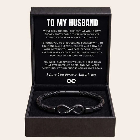 "To My Husband" - Infinity Personalized Bracelet